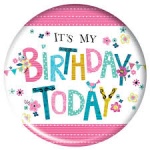 Simon Elvin It's my Bday-Girl Small Round Badges