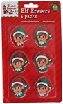 6pc 2 ass col elf head shape 2D eraser