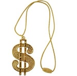 NECKLACE DOLLAR GOLD 11CM W/67CM CO