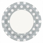 8 SILVER DOTED 9'' PLATE