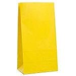 12 PAPER PARTY BAGS-SUN YELLOW