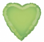 18'' PKG Heart Lime Green Foil Balloon