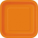 14 Pmpkn Orange 9'' Square Plates