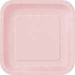 14 Pastel Pink 9'' Square Plates