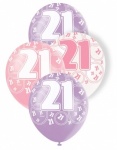 6 12'' Pink Glitz Balloons -21