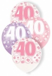 6 12'' Pink Glitz Balloons -40