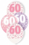 6 12'' Pink Glitz Balloons -60