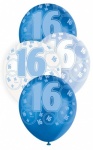 6 12'' Blue Glitz Balloons -16