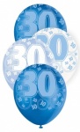 6 12'' Blue Glitz Balloons -30