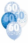 6 12'' Blue Glitz Balloons -60