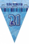 Blue Glitz 21 Flag Banner 12ft