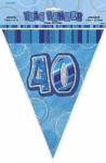 Blue Glitz 40 Flag Banner 12ft