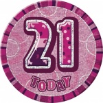 Pink Glitz 6'' Badge- 21