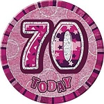 Pink Glitz 6'' Badge- 70