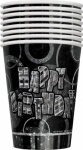 8 9oz Black Bday Gltz Prsm Cup