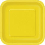 16 SUNFLOWER YELLOW 7'' SQUARE PLATES