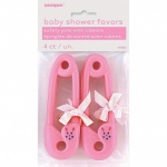 4 Pink Ribbon Baby Pin Favors