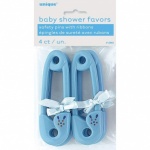 4 Blue Ribbon Baby Pin Favors