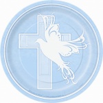 8 DOVE CROSS BLUE 7'' PLATES