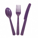 18 Assorted Deep Purple Cutlery