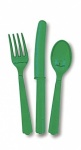 18 CUTLERY ASSORTED EMERALD GREEN